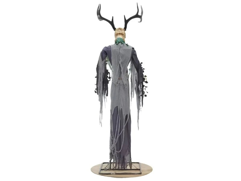 8 FT Animated Skeleton Forest Creature with Horns Halloween Decoration
