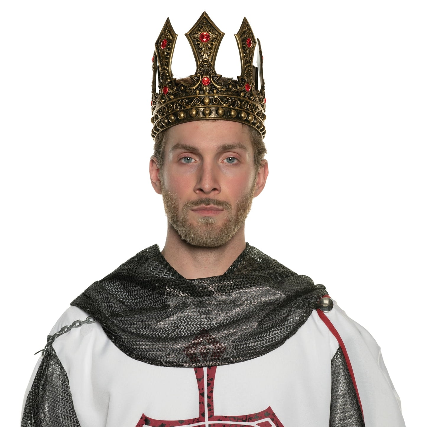 Kings Bronze Foam Crown with Red Jewels