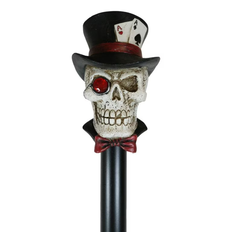 Cane Skull With Top Hat