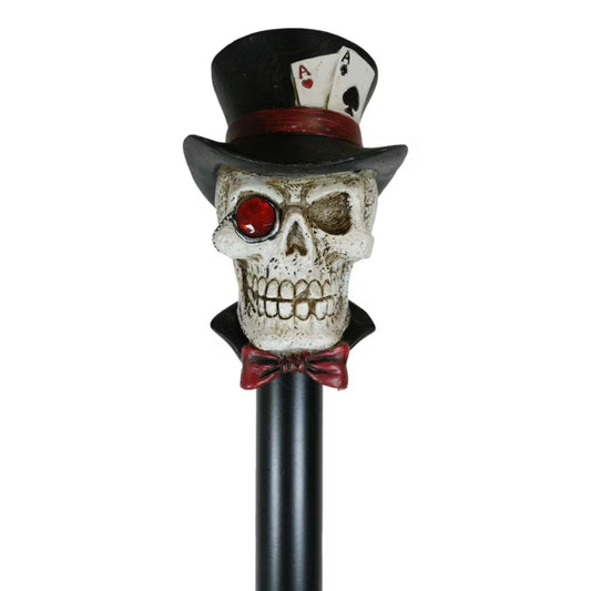 Cane Skull With Top Hat