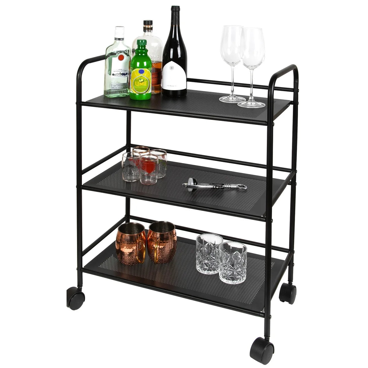 4 Tier Rolling Cart  Black