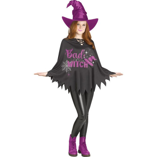 Poncho Bad Witch/Black  - Adult