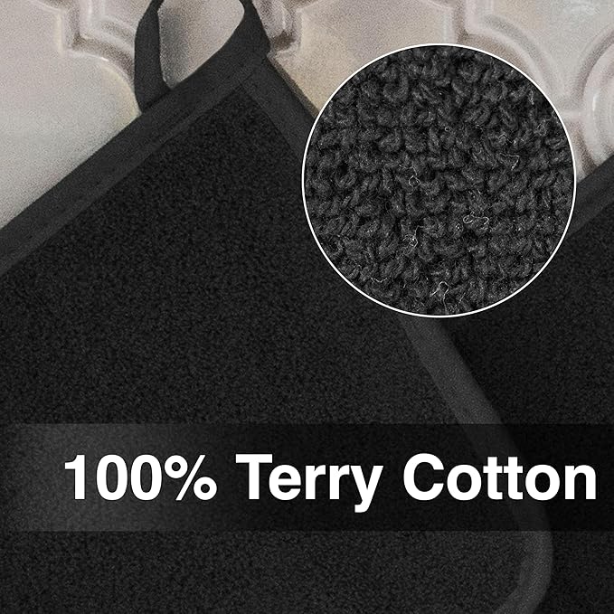 Terry Potholder Black 8.25  x 8.5