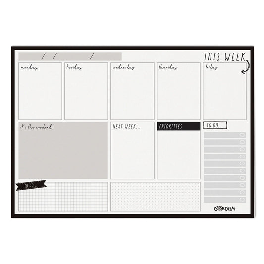 Weekly Planner Pad Black
