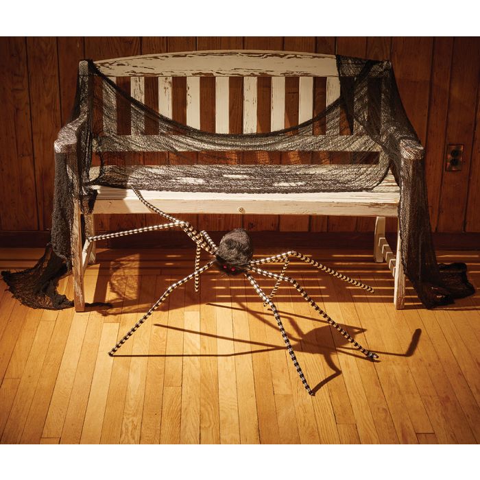50" Metallic Stripe Spider Silver