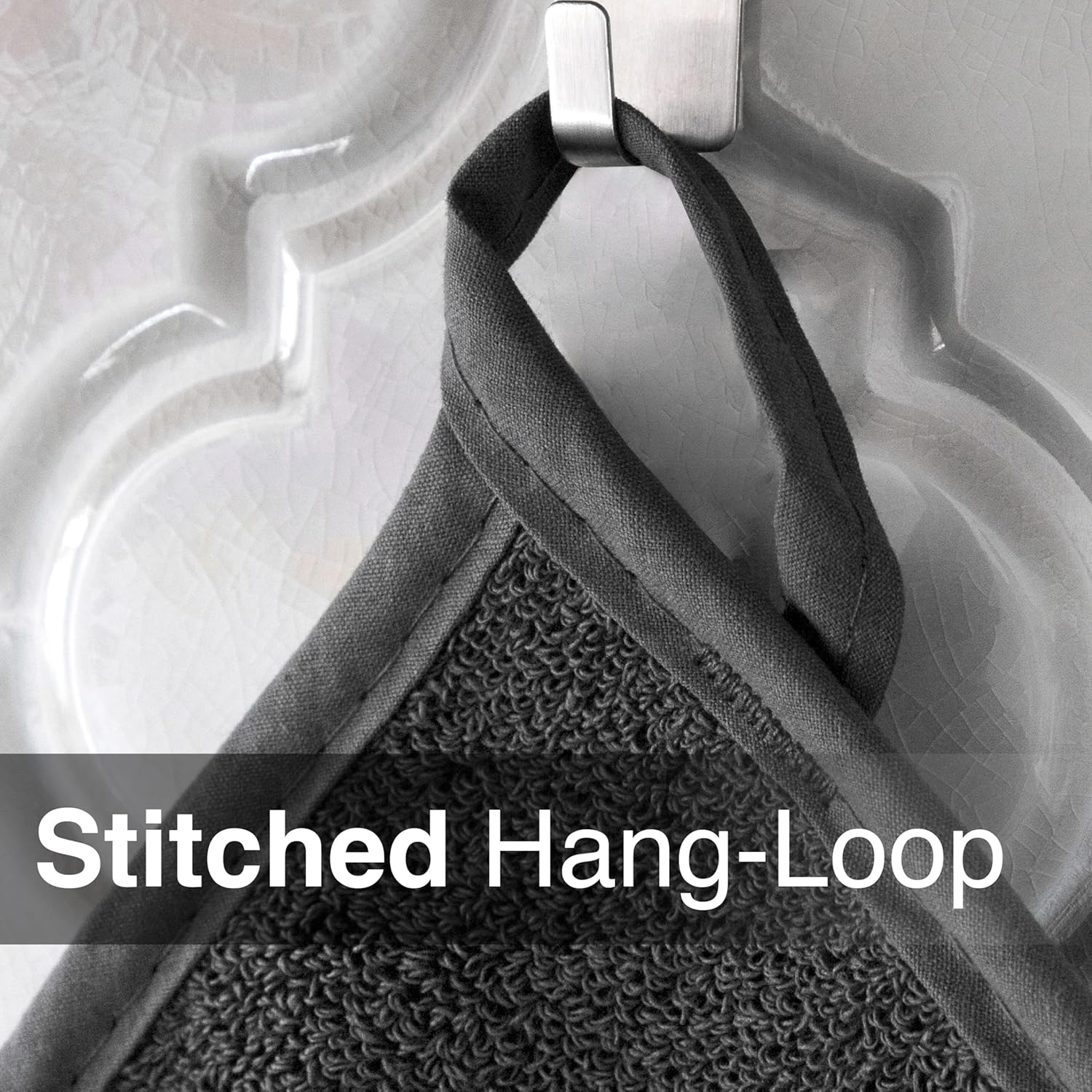 Terry Potholder Graphite 8.25  x 8.5