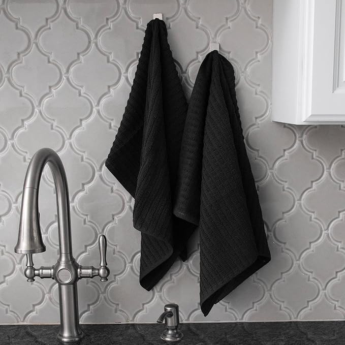 Solid Kitchen Towel Black 18 x 28