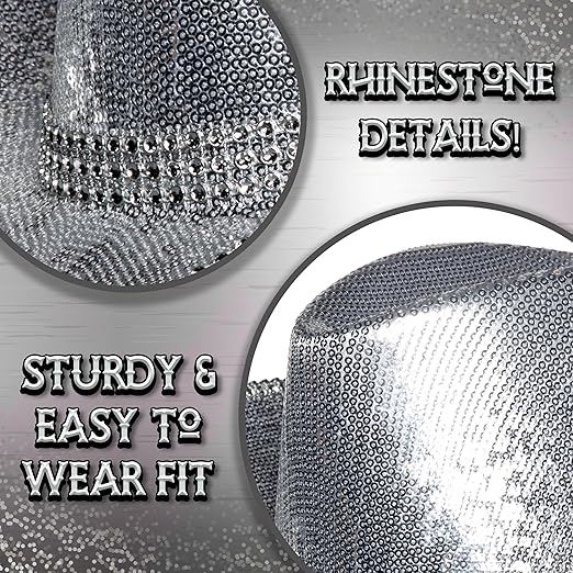 Metallic Cowboy Hat With Rhinestones