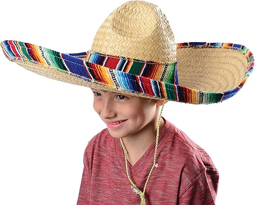 Sombrero with Serape Trim 20"