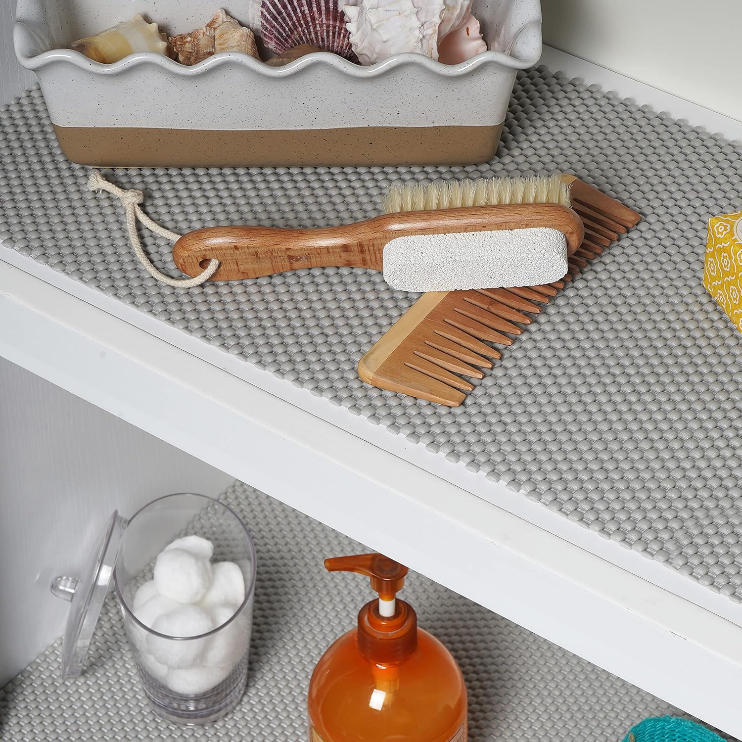 Thick Non-Adhesive Shelf & Drawer Liner 18" x 120' Grey