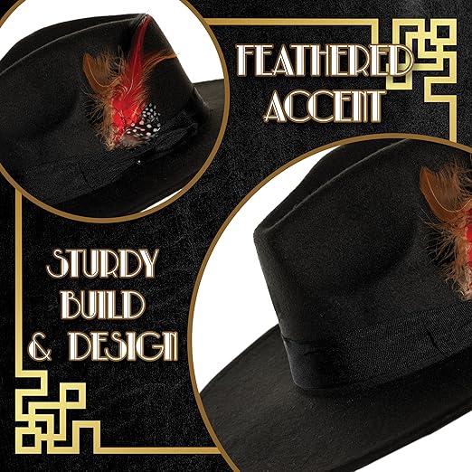 Wide Brim Fedora Black