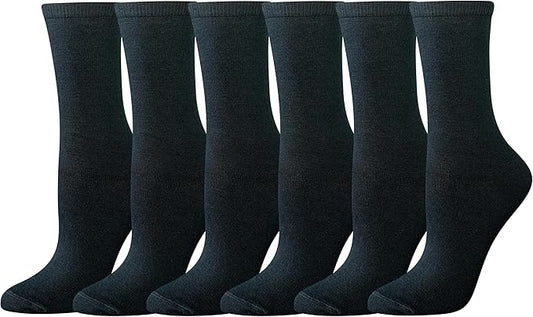 6pk Ladies Crew Socks