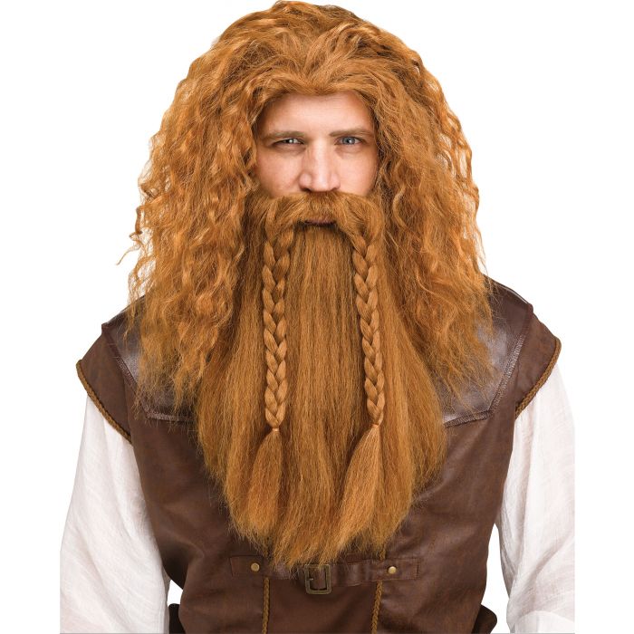 Viking Wig & Beard Red