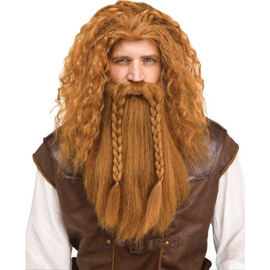 Viking Wig & Beard Red