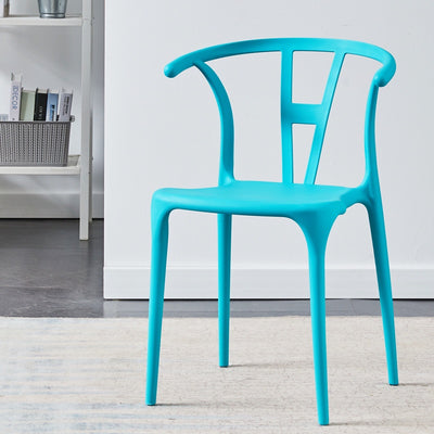Nordic Style PP Plastic Dining Chair with Backrest Turquoise