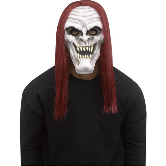 Demon Vampire Mask Grey - Red