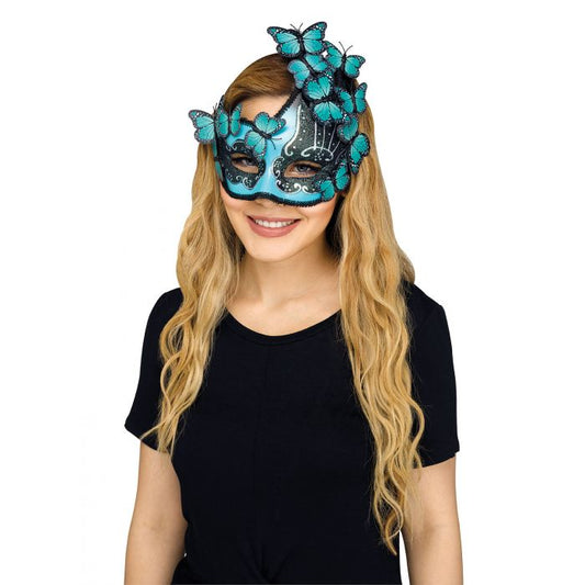 Butterfly Fantasy Mask  Turquoise