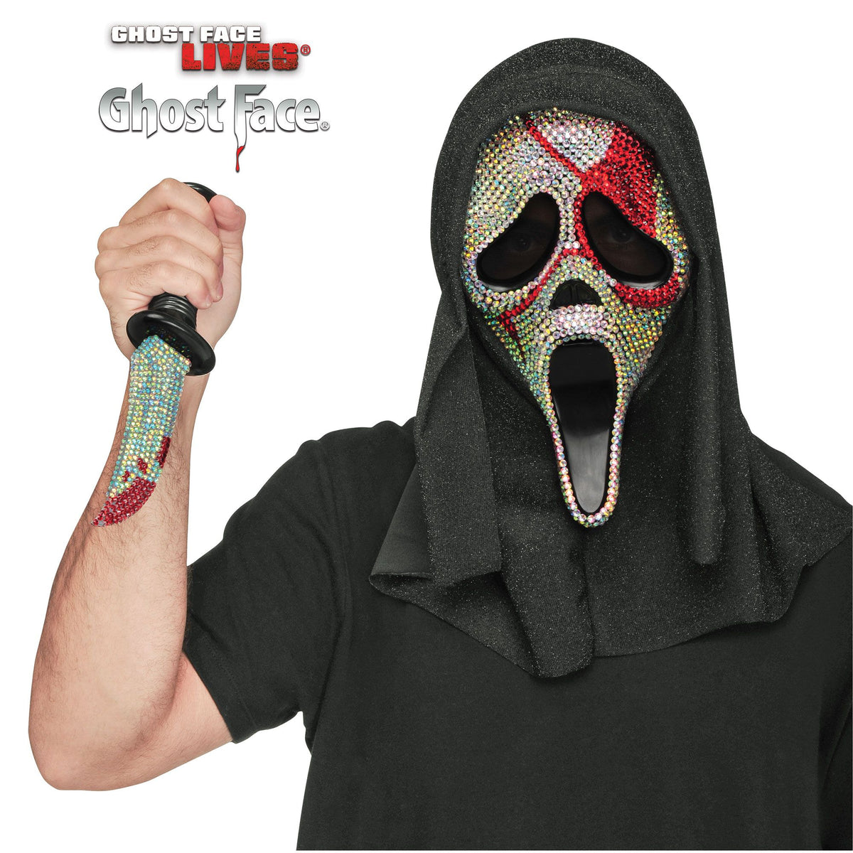 Ghost Face® Bloody Bling Mask and Knife Set