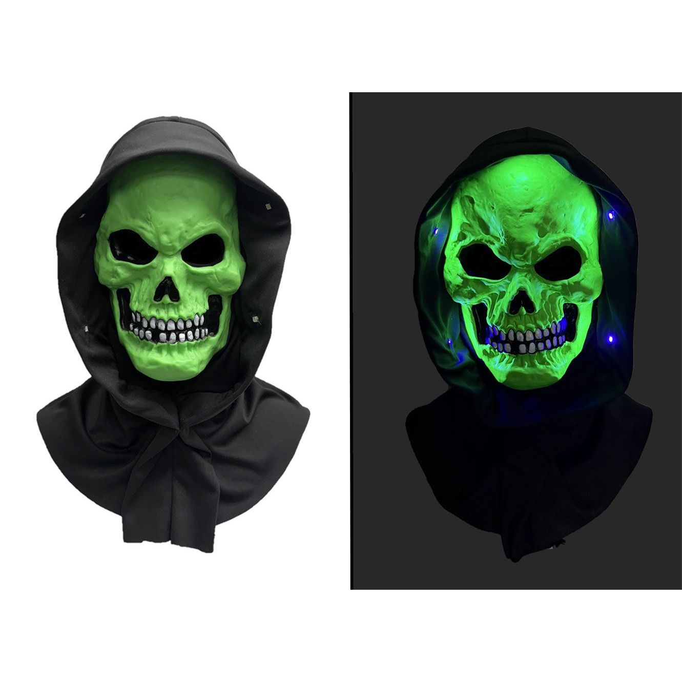 Black Light Horror Mask Skull Green