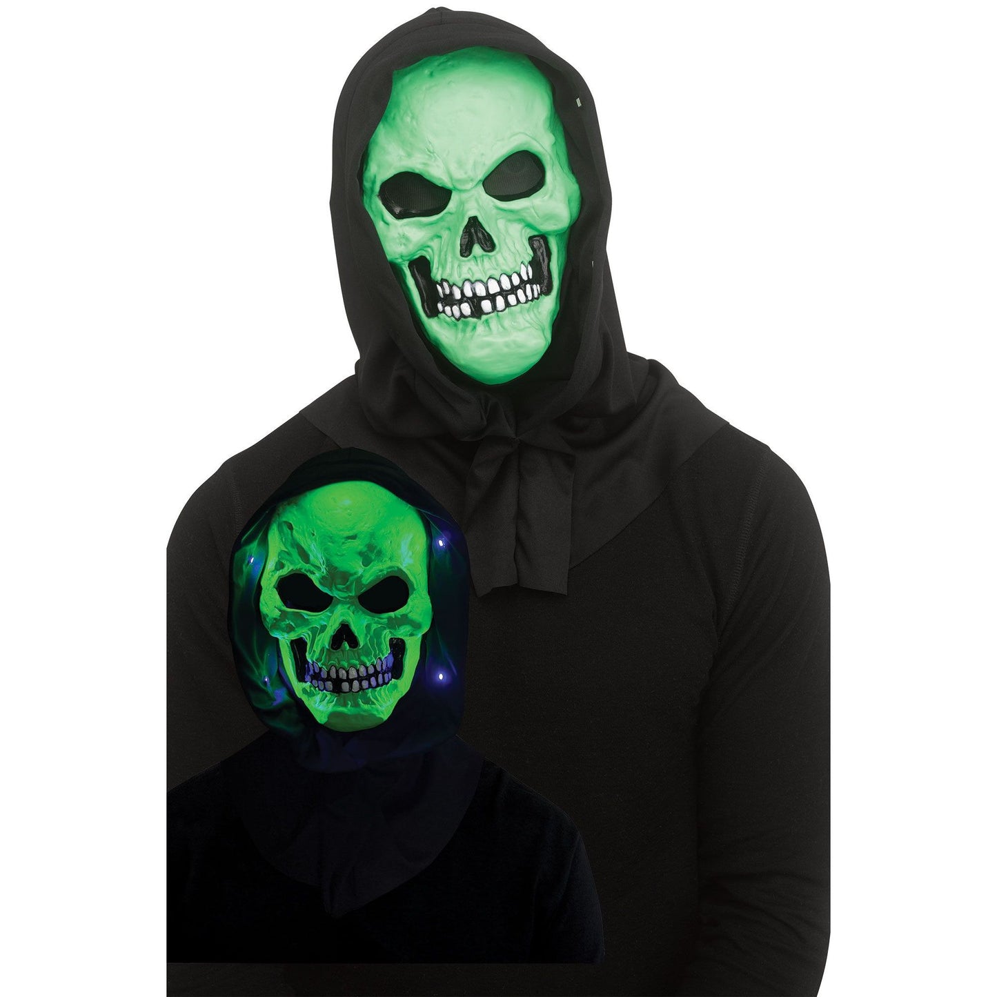Black Light Horror Mask Skull Green