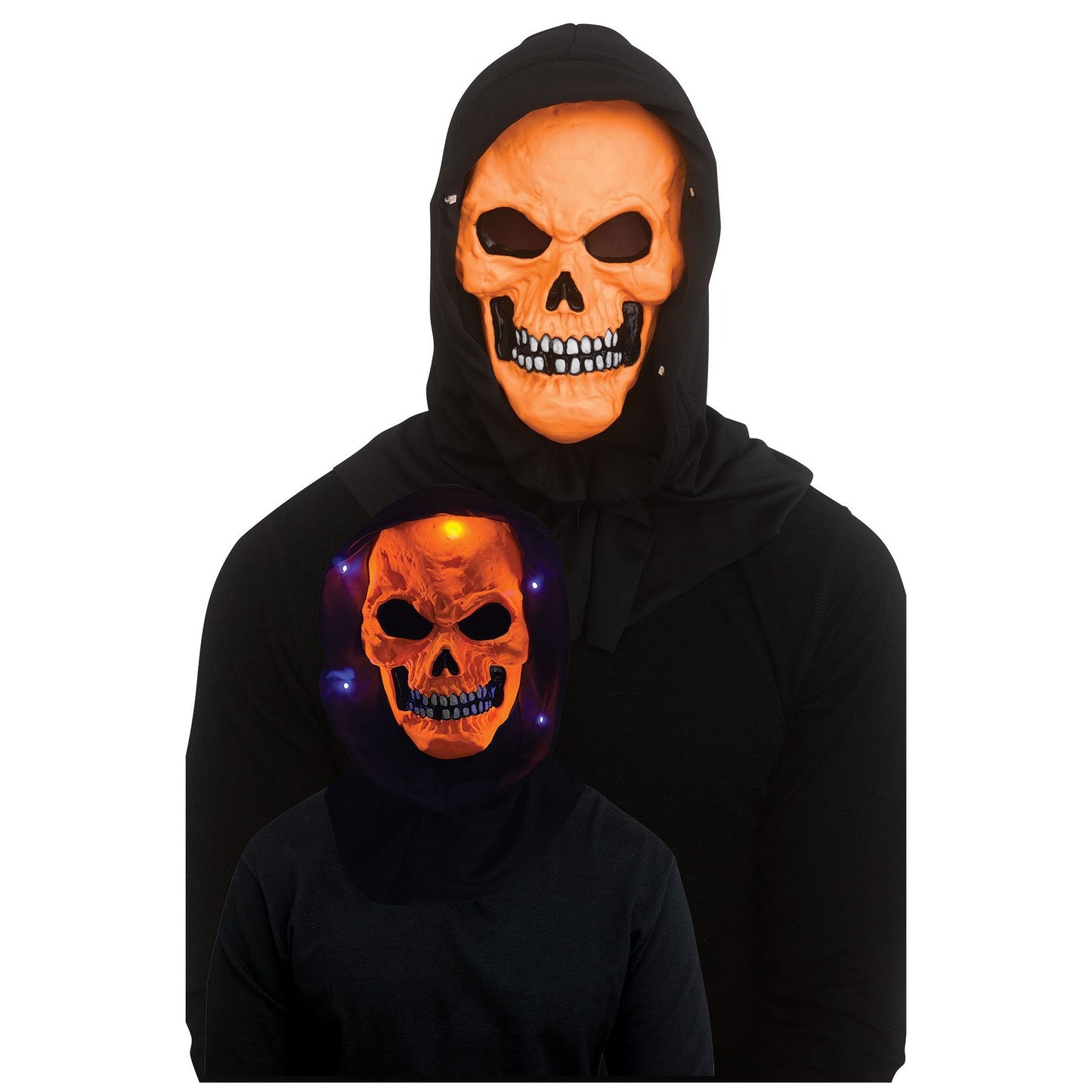 Black Light Horror Mask Skull Orange
