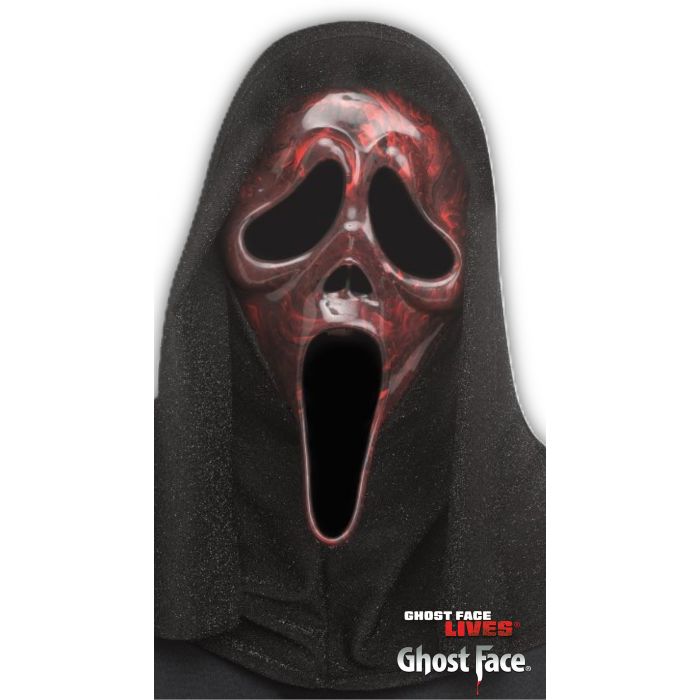 Marble Ghost Face® Mask Red