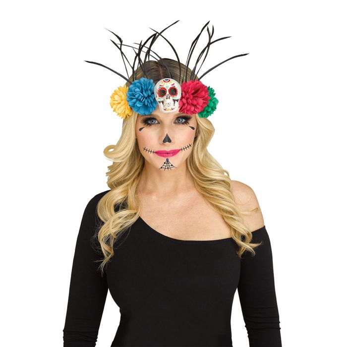 Day of the Dead Headpiece Multi Flowers