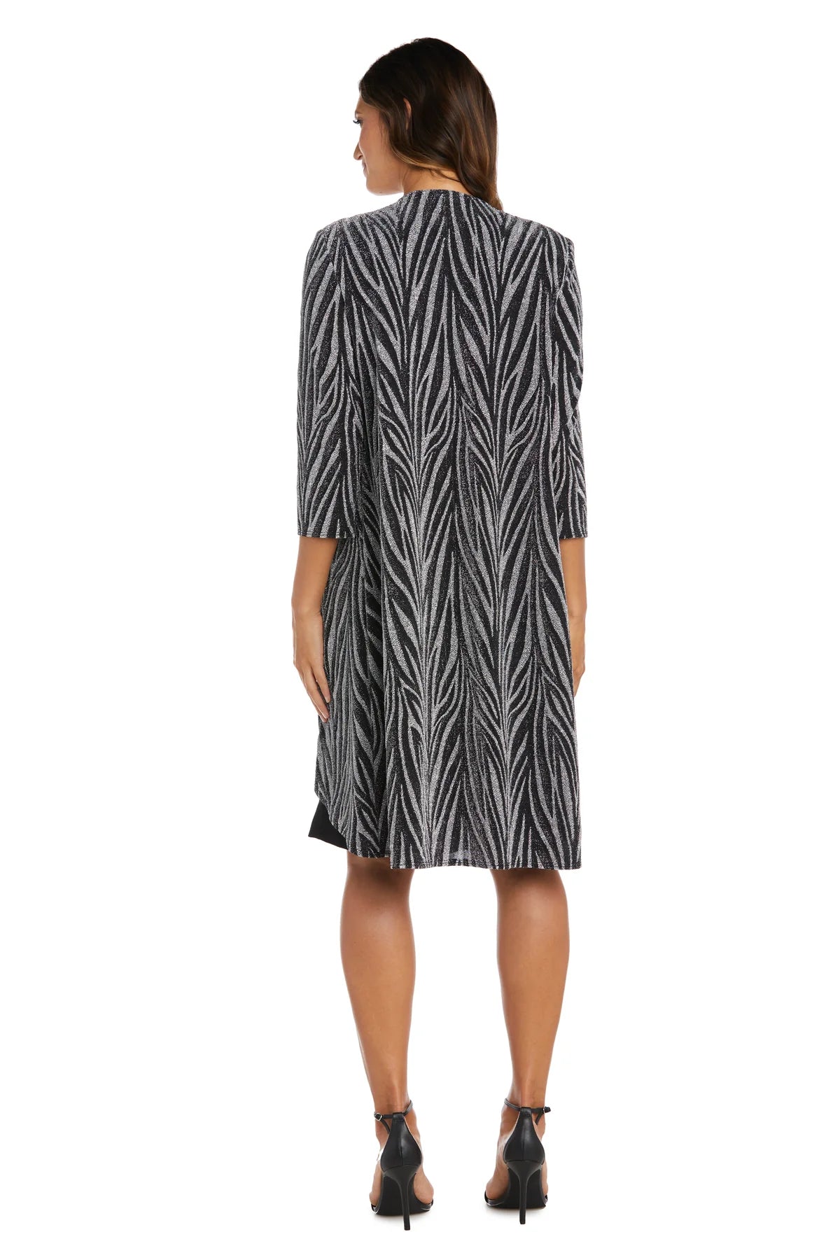 Two-Piece Metallic Knit Jacket Dress - RM Richards