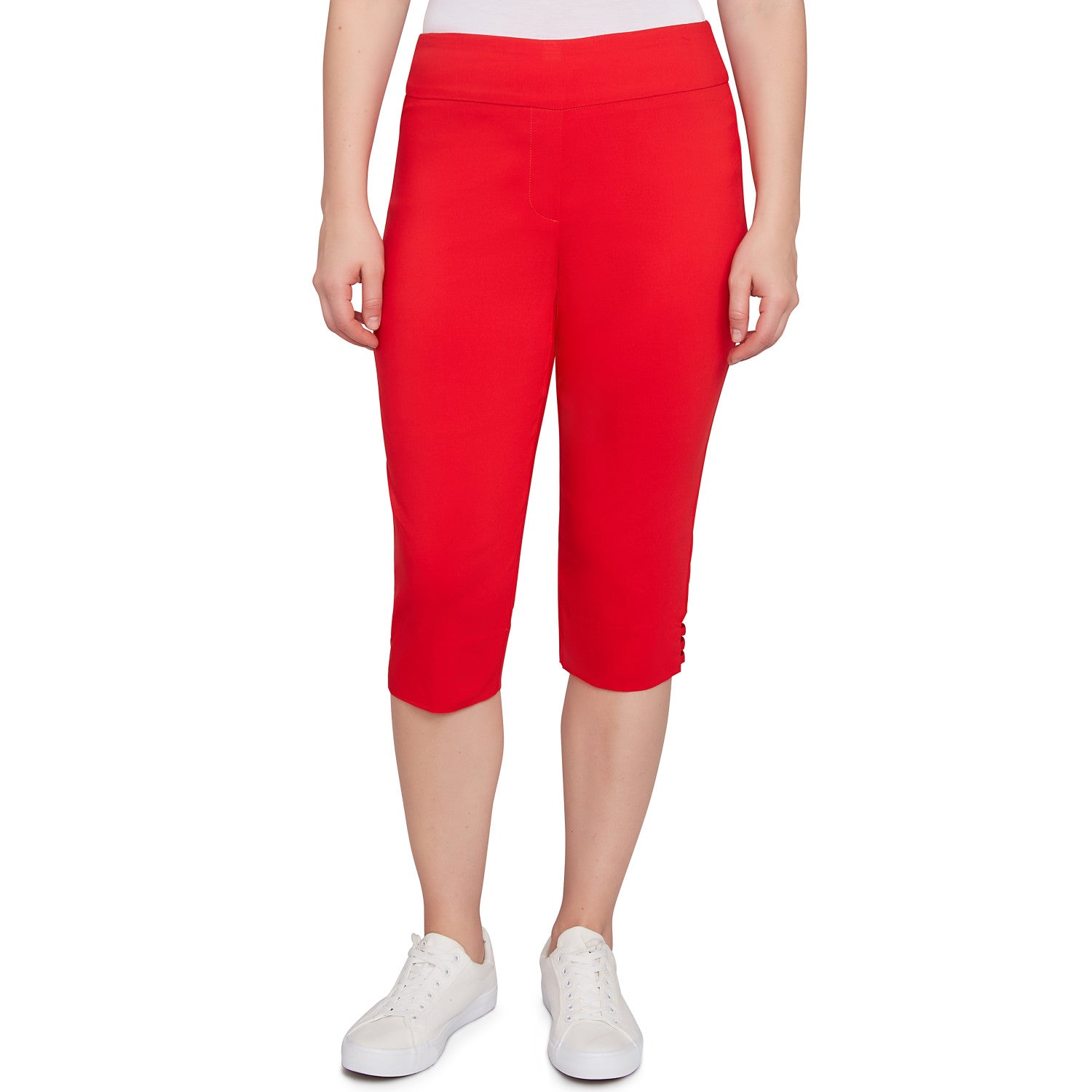 Ladder Hem Americana Clamdigger Red  -Ruby Rd