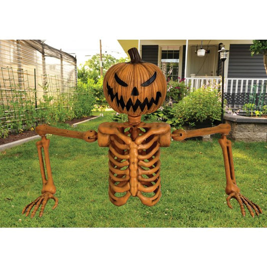 4 Ft. Pumpkin Skeleton Grave Breaker