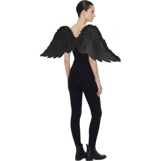 Heart Angel Wings Black
