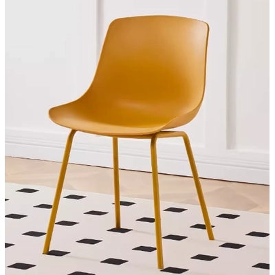 Nordic Style PP Plastic Dining Chair with Metal Frame Gold