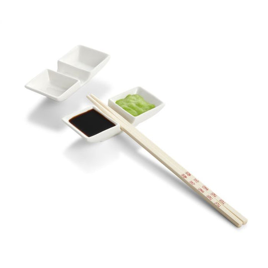Sauce Dishes with Chopstick Rest, Set of 2