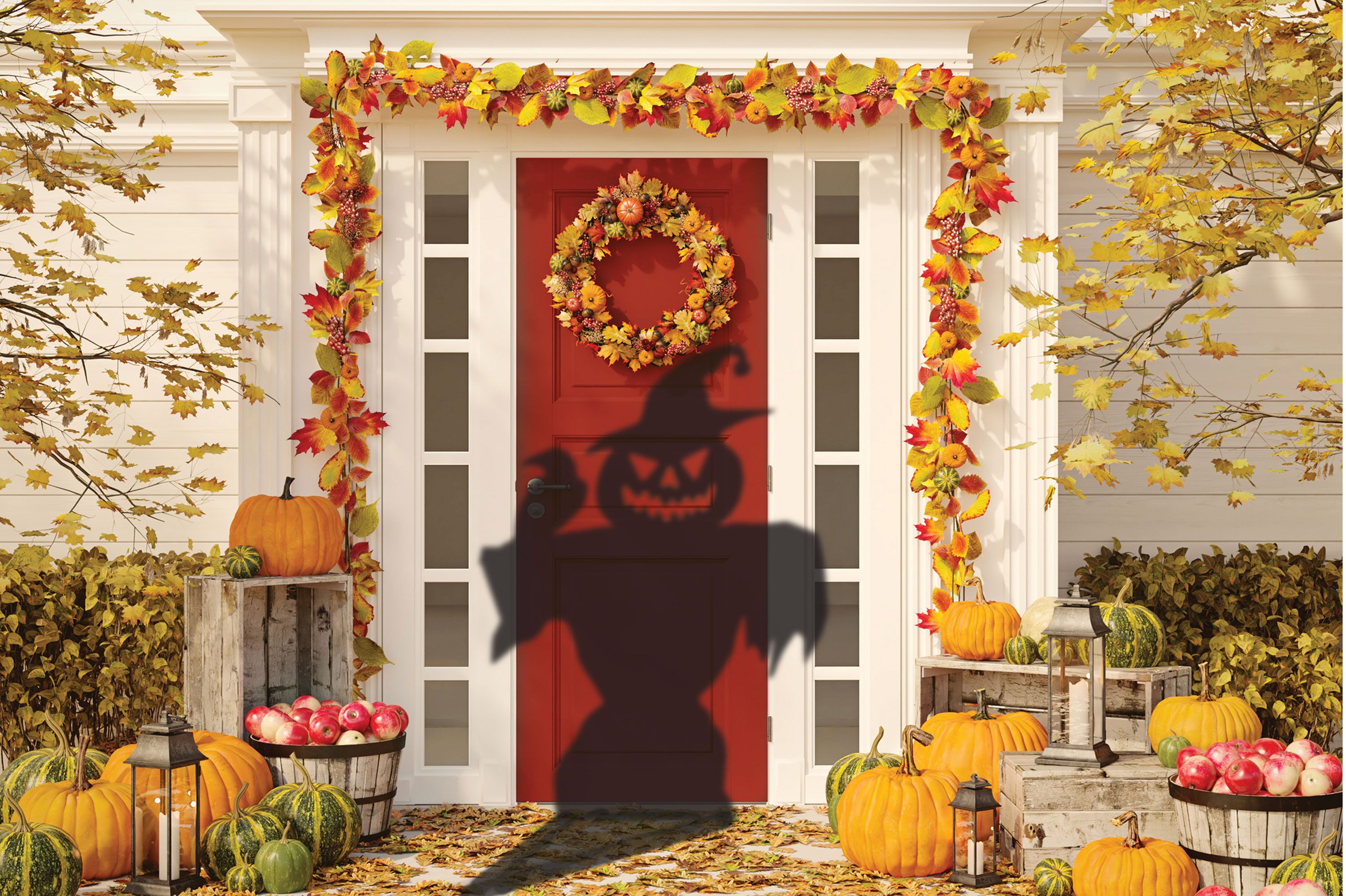 Spotlight Scene with Timer Scarecrow