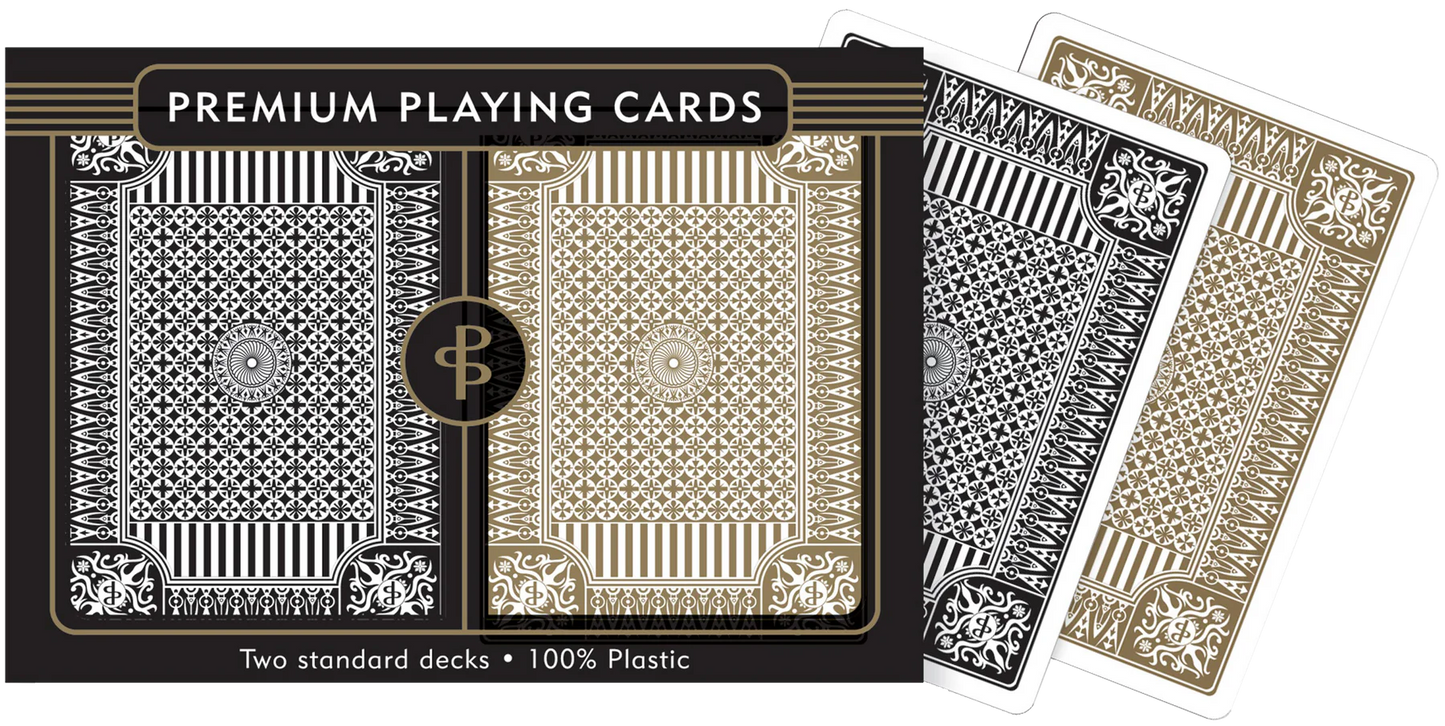 Black & Gold Premium Plastic Playing Cards (Standard Size)
