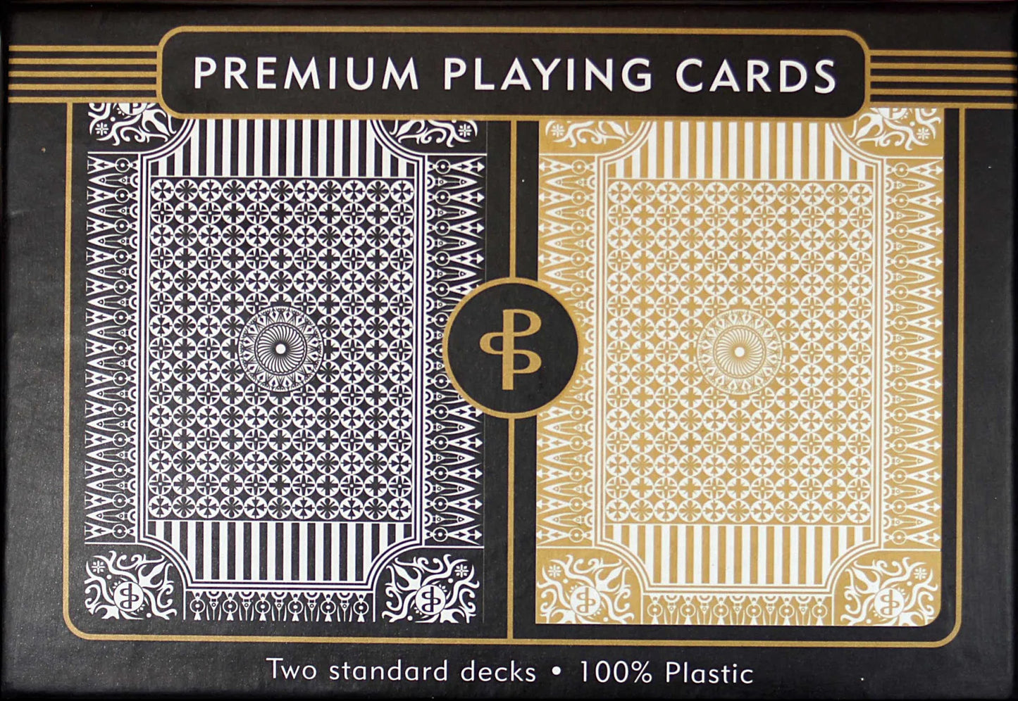 Black & Gold Premium Plastic Playing Cards (Standard Size)