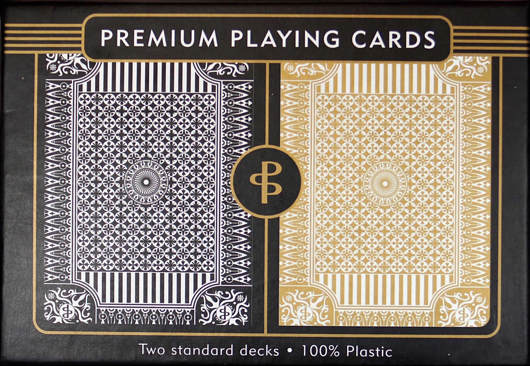 Black & Gold Premium Plastic Playing Cards (Standard Size)