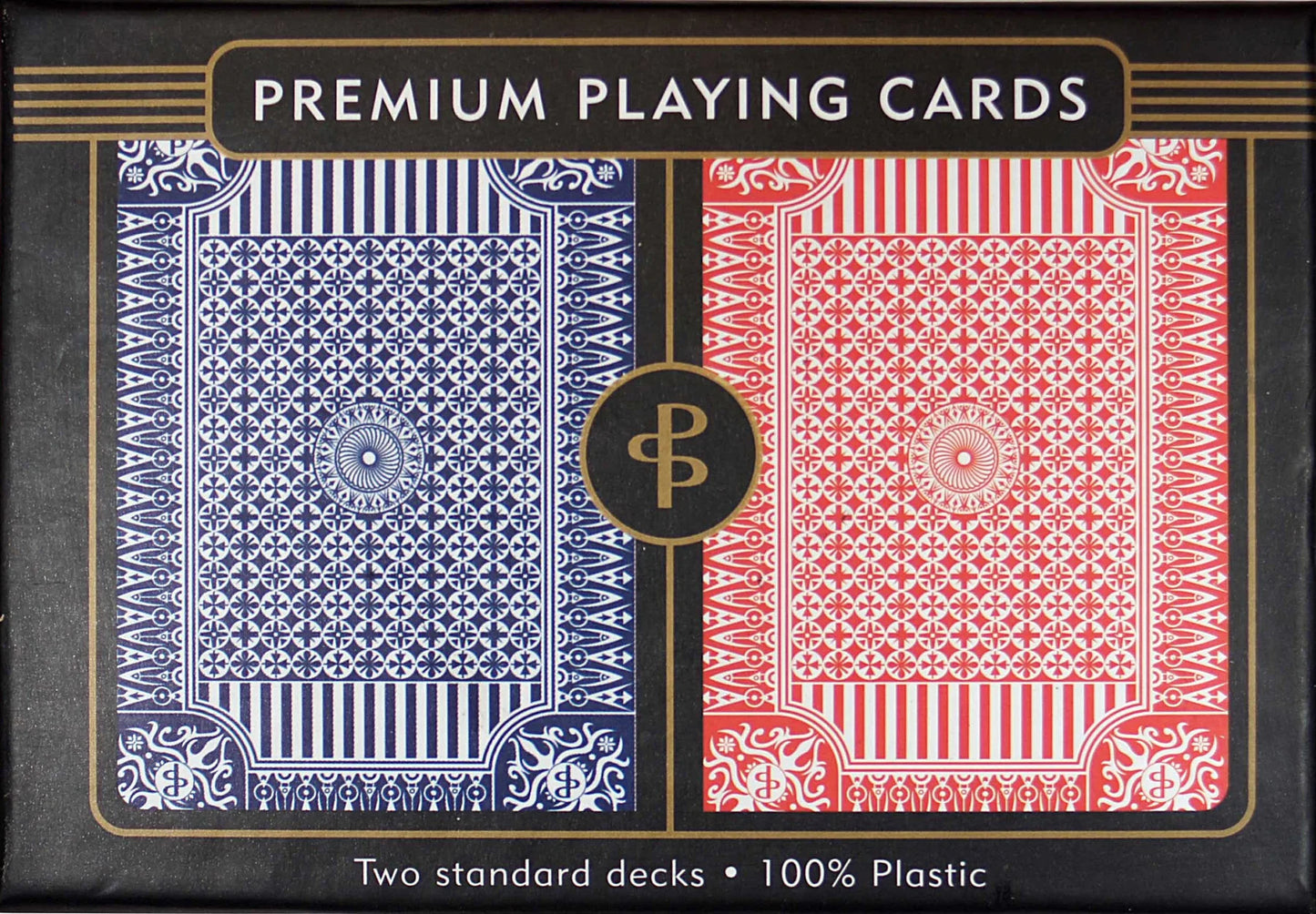 Blue & Red Premium Plastic Playing Cards (Standard Size)
