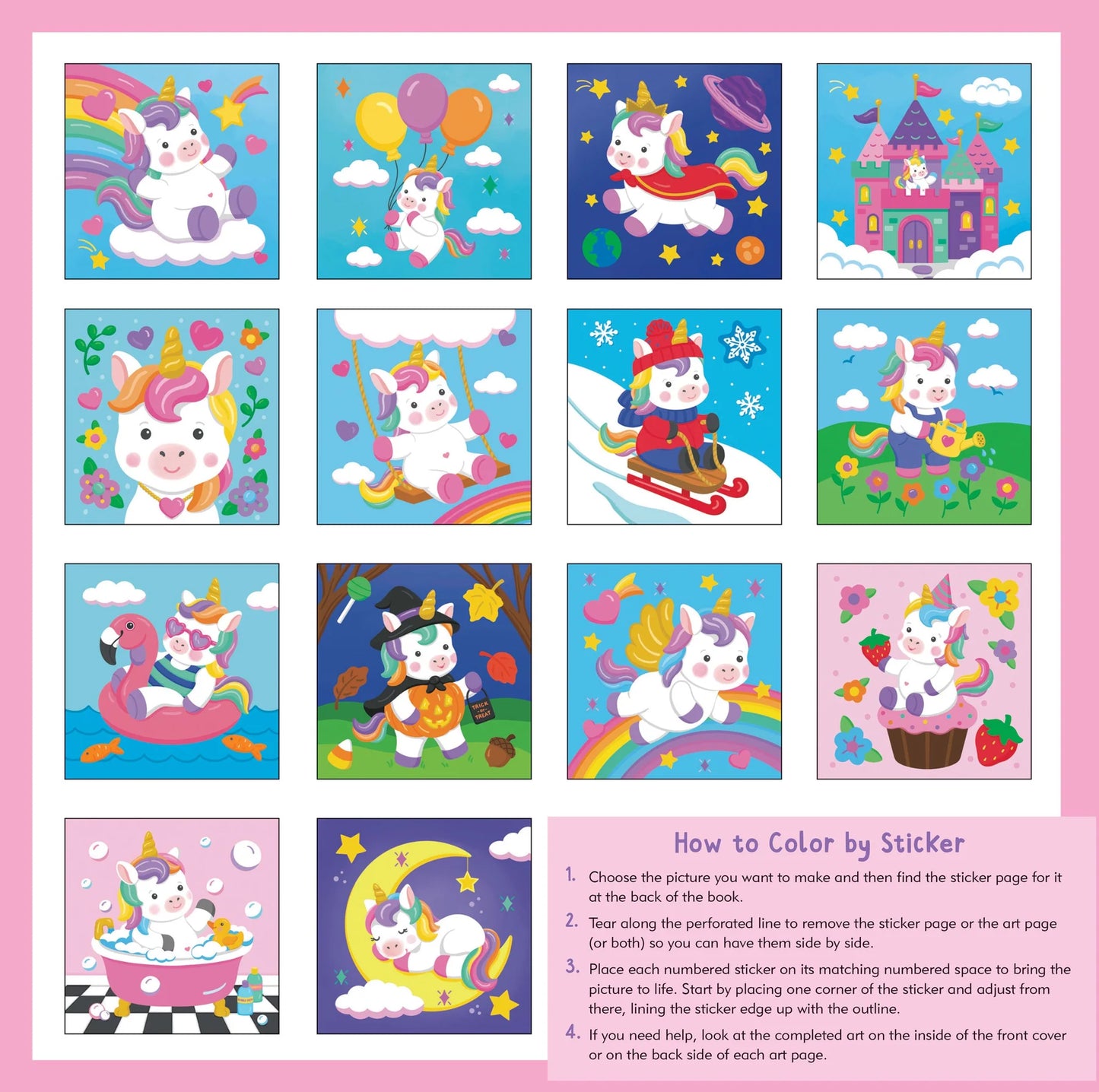 My First Color-by-Sticker Book -- Baby Unicorn Sparkles