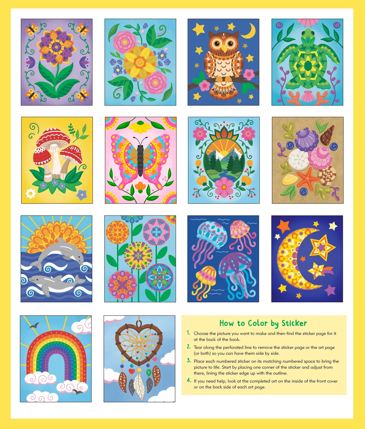Large Print Color-by-Sticker Book: Mindfulness