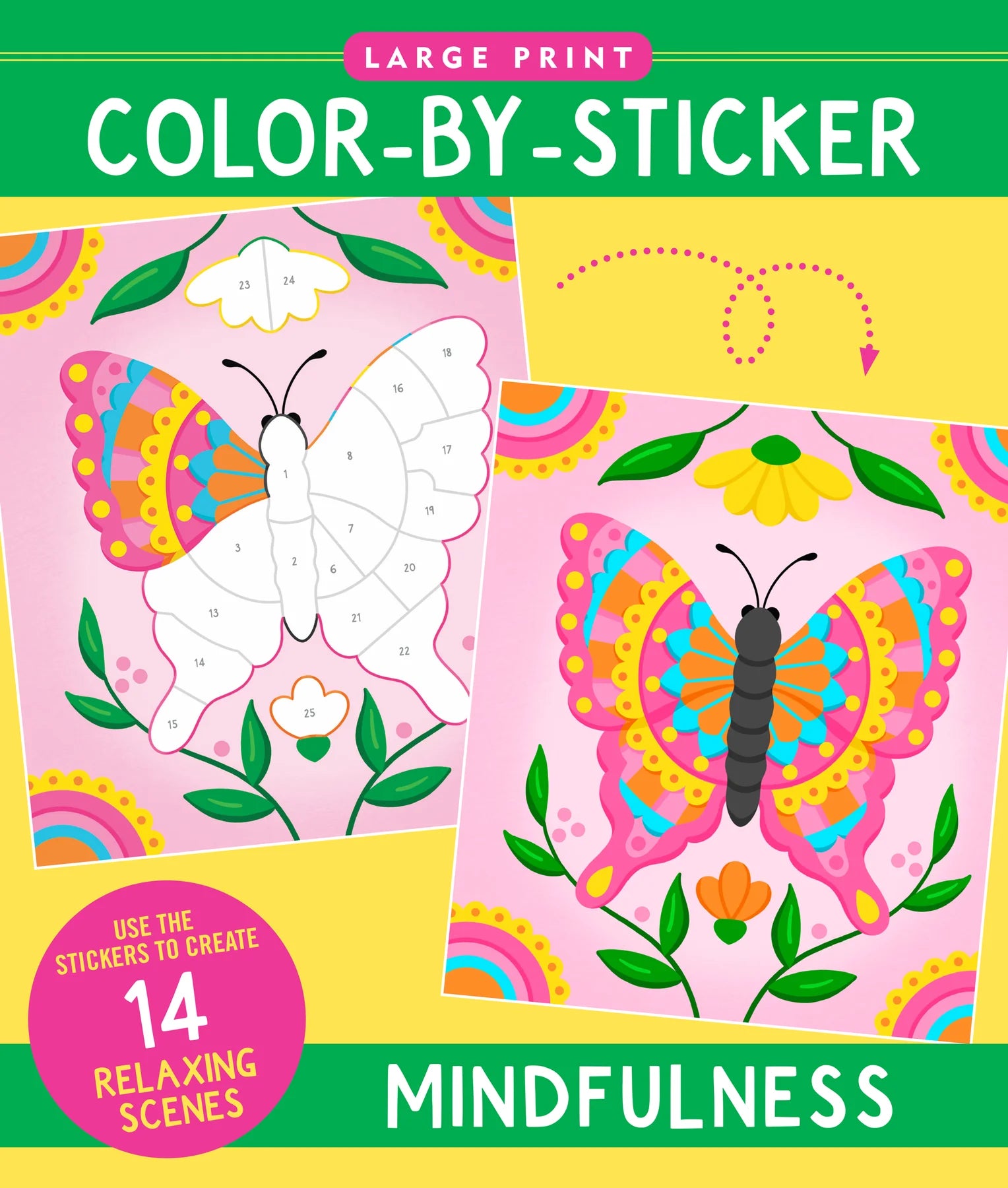 Large Print Color-by-Sticker Book: Mindfulness