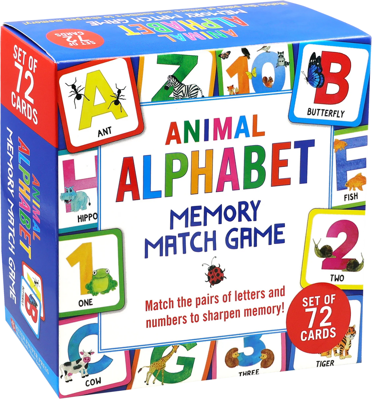 Juego de emparejar abecedario de animales (Set de 72 cartas)