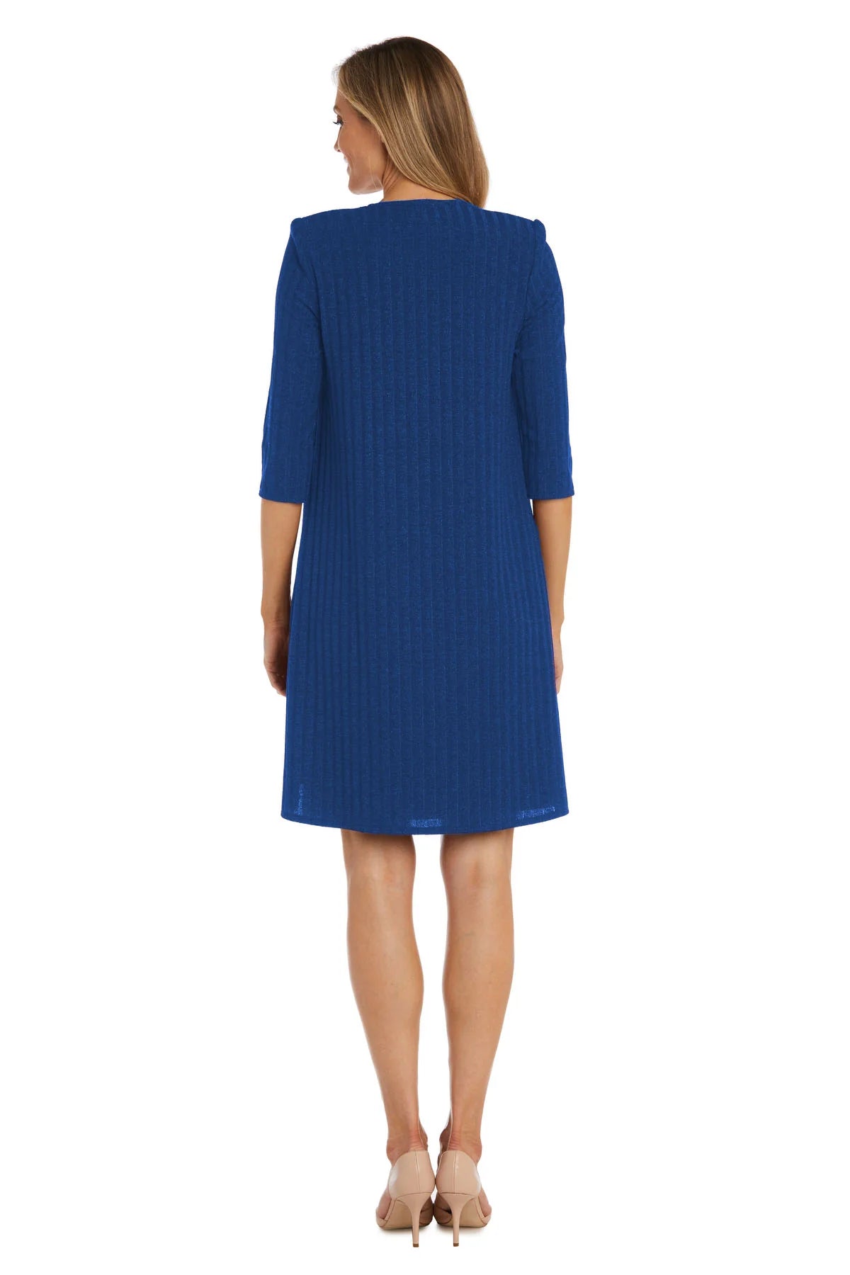 Knit Swing Jacket Dress - Teal  - RM Richards