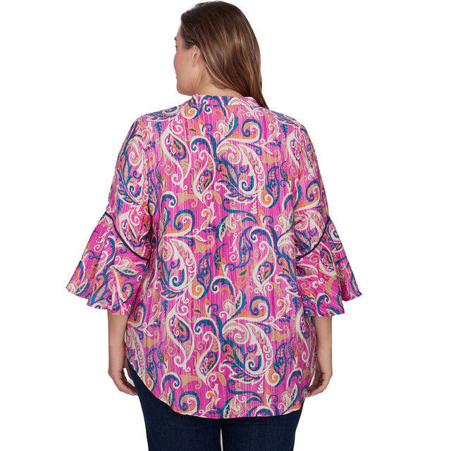 Plus Tapestry Paisley Voile Top Dahlia Multi - Ruby Rd