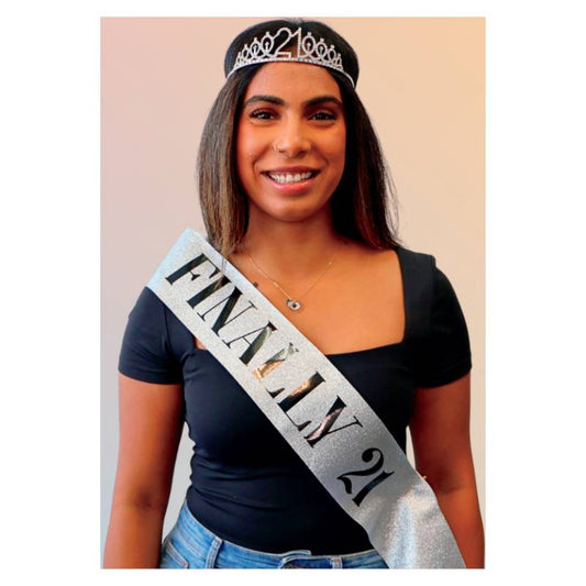 Finally 21 Silver Birthday Sash