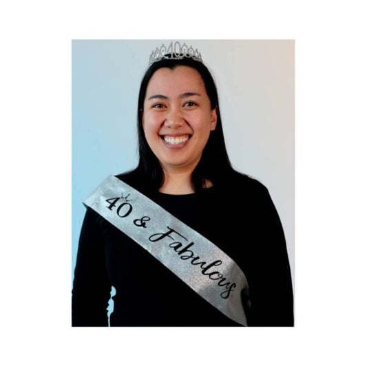 40 & Fabulous Silver Birthday Sash