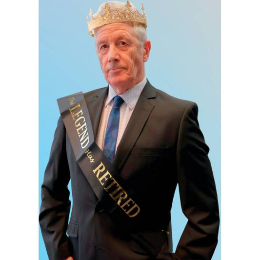 The Legend Has Retired Deluxe Crown & Sash Set – Retirement Party Accessories