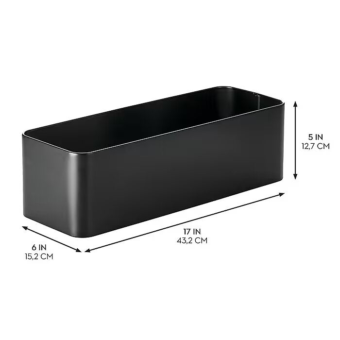 Patton Toilet Tissue Bin Matte Black  6 x 17 x 5 Steel