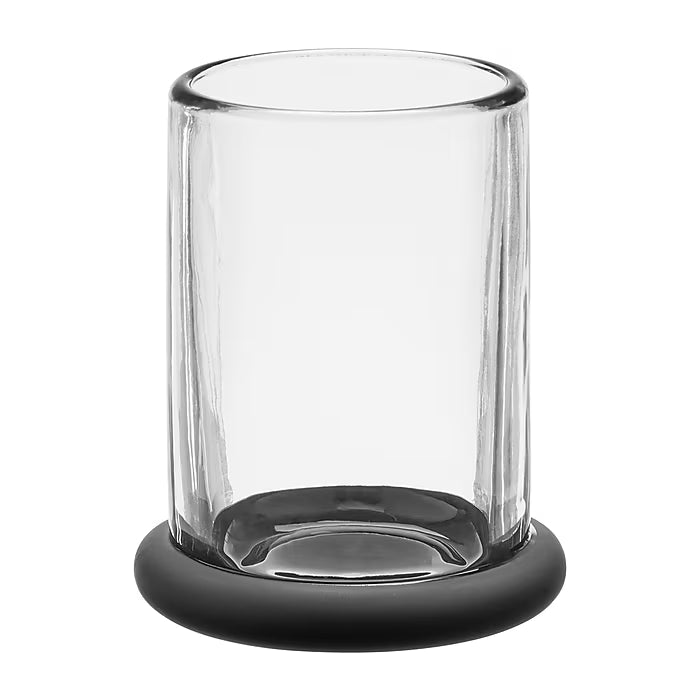 TIA Tumbler Soda Clear/ Matte Black Glass