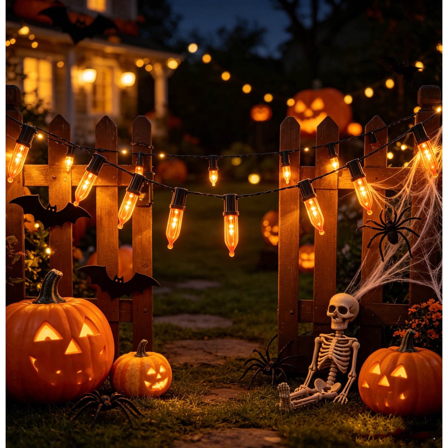 50pk Halloween Indoor Incandescent String Lights Orange